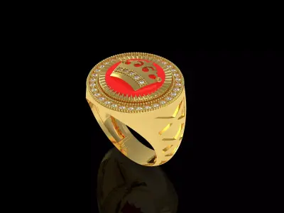 Crown Ring 3D print model 6