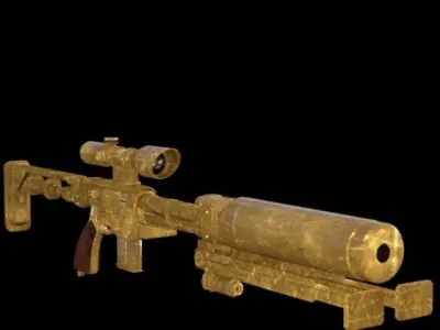 Scifi Gun Low-poly 3D model