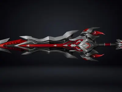 Futuristic Sword Low-poly 3D model 16