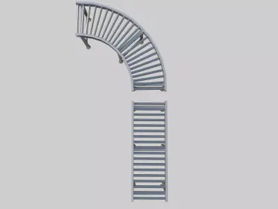Gravity Roller Conveyor Low-poly 3D model