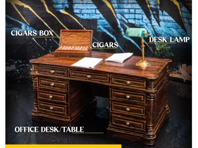 Diorama Part - Home Office Desk Table 3D print model