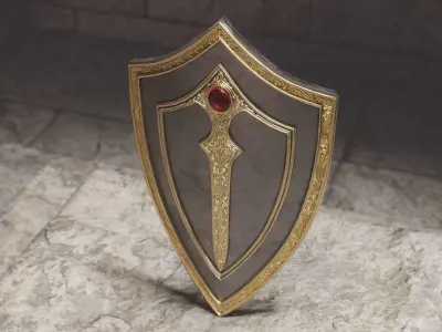 Realistic Game Ready Shield Set 01 Low-poly 3D model