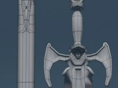 Sword Base Mesh C Free low-poly 3D model