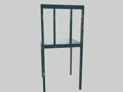 Old Metal Chair Realistic Vintage Industrial Prop Low-poly 3D model