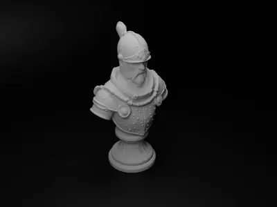 Medieval Knight Bust Chess 3D print model purchase