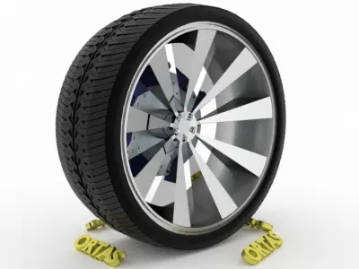 ORTAS CAR WHEEL RIM 78 GAME READY WHEEL RIM TIRE 3D model