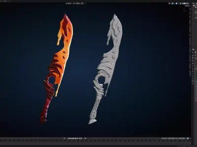Stylized Lava Sword - Game Ready Asset Low-poly 3D model