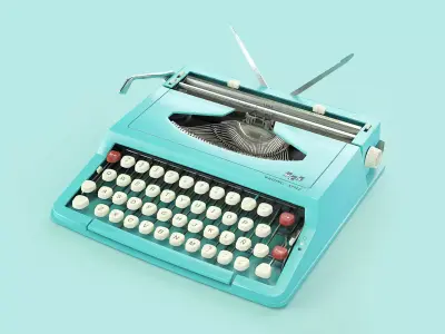Vintage Typewriter Low-poly 3D model