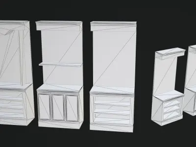 Vintage Bar Props Low-poly 3D model