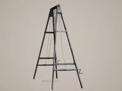 Old assembled crane Low-poly 3D model