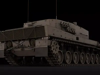 Highly Detailed Leopard 2 Tank Model 3D model