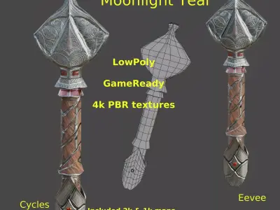 War Mace SoulSiphon Game Ready Low-poly 3D model