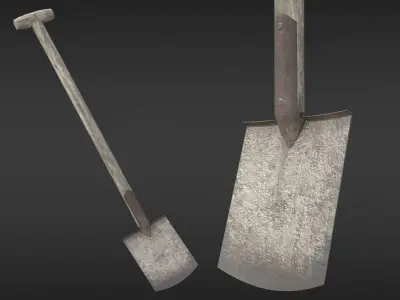Game-ready Old Shovel - Unity - HDRP - UE4 Low-poly 3D model