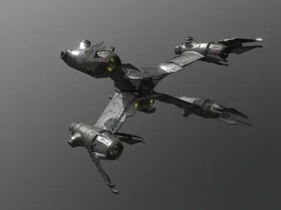 13Starfury spaceship Free 3D model