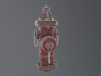 Rusty Industrial Fire Hydrant Low-poly 3D model