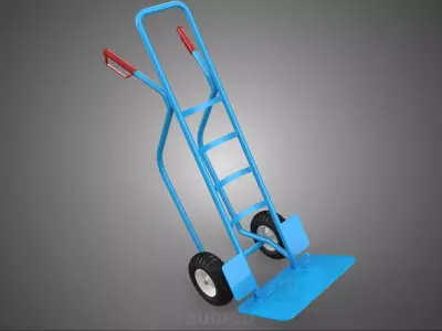 TWO WHEELER HAND TRUCK PALLET HANDTRUCK TRANSPORT PLATFORM LOAD 3D model