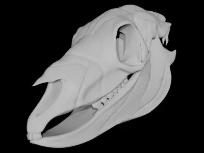Horse Skull Low-poly 3D model