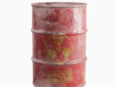 Nuclear Barrel 01 Low-poly 3D model