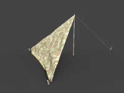 Wehrmacht tent - Einerzelt Low-poly 3D model