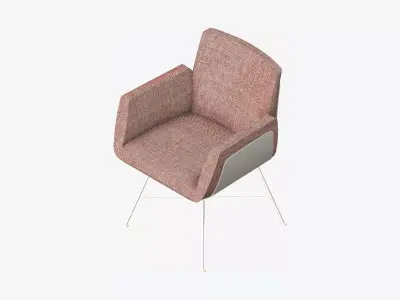 Furniture - Chair - Contemporary - Feet Wire Frame Low-poly 3D model