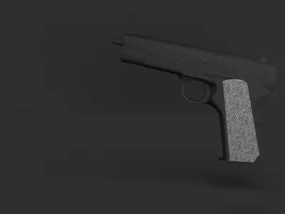 Animation  gun colt brazilian   Low-poly 3D model