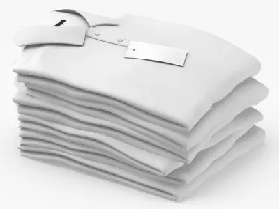 Folded Polo Shirt 6 Pile Color Variations(1) 3D model