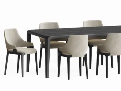 Dining Set colorful chair 3D model