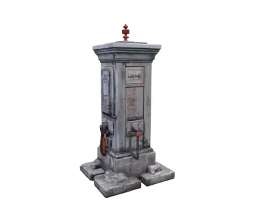 Vintage Industrial Fuel Pump Column 3D model