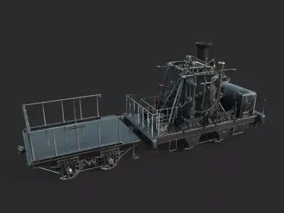 Old style steam locomotive grasshopper 3D model