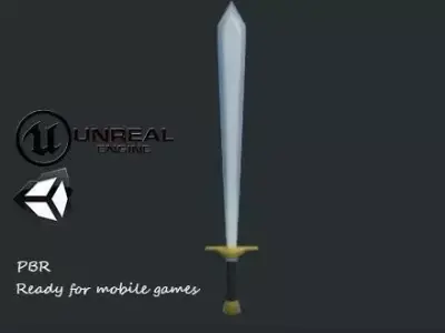 Sword Low Poly PBR for Mobiles Low-poly 3D model