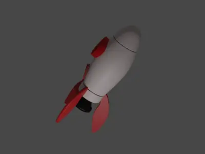 Cartoon Type Rocket Low-poly 3D model