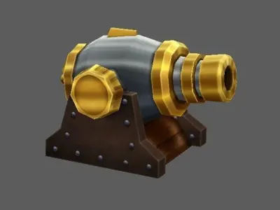 Fort01 cannon Low-poly 3D model