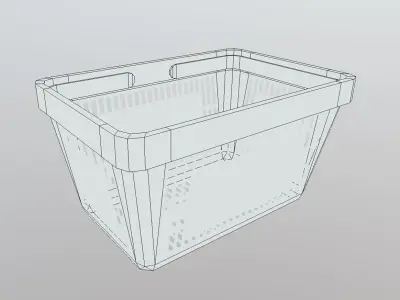 Shopping Basket Low-poly 3D model