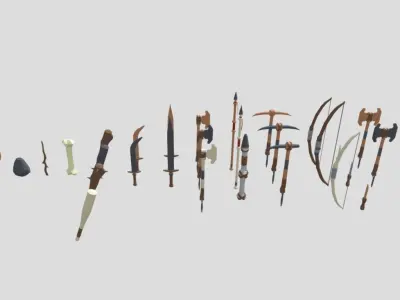 Low Poly Survival Tools Pack Low-poly 3D model