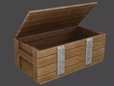 Wood Crate Low-poly 3D model