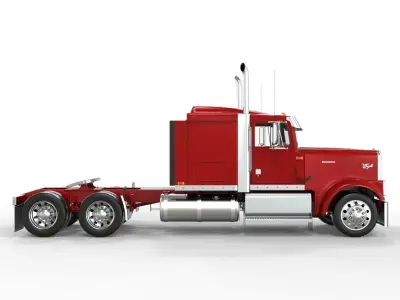 Truck international 9300 stock Flat to 3D model