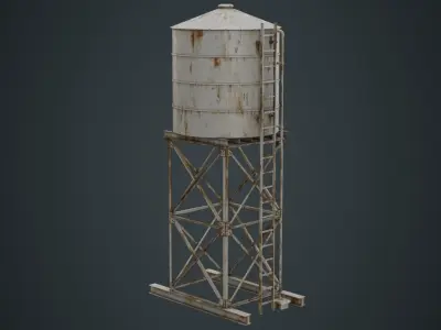 Water Tank 1B Low-poly 3D model
