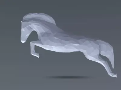 LOW POLY JUMPING HORSE 3D model