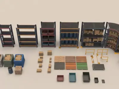 Game Ready Storage Assets Low-poly 3D model