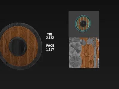 MEDIEVAL SHIELD Low-poly 3D model 3