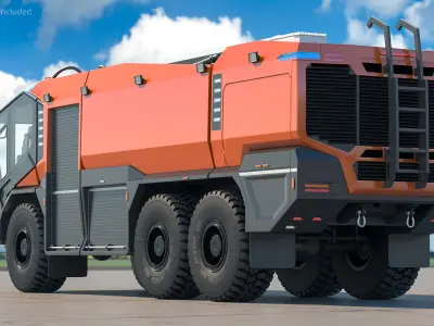 Firefighting Truck 6x6 3D model