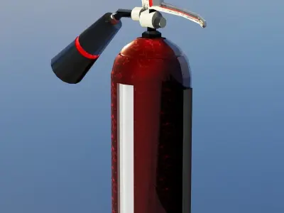 Game-ready futuristic fire extinguisher Free low-poly 3D model