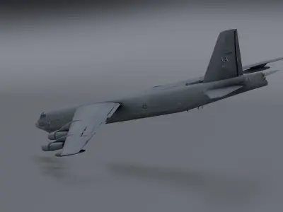 B52 Bomber - photorealistic Low-poly 3D model