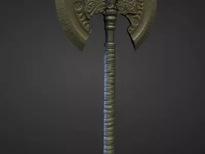 AXE3 high and low poly Low-poly 3D model