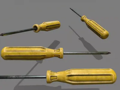 screwdriver Low-poly 3D model 54