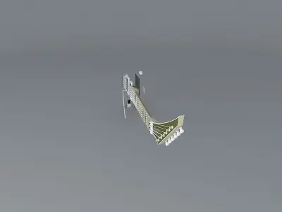 Guitar neck with components Free 3D model