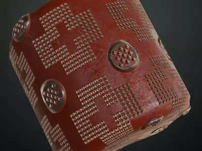 Studded Industrial Metal Plate PBR Seamless Texture