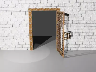 Abandoned rusty door Low-poly 3D model