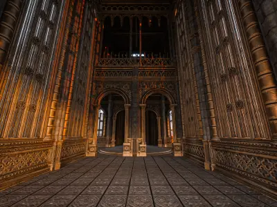 GOTHIC MODULAR BUILDING 5 Low-poly 3D model