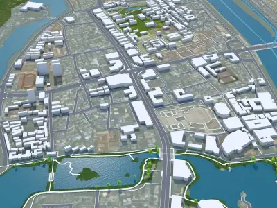 Guilin Guangxi China 35km Free low-poly 3D model